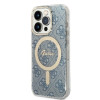 Guess GUBPP14LH4EACSB Etui + ładowarka bezprzewodowa Apple iPhone 14 Pro niebieski hardcase, 4G Print, MagSafe