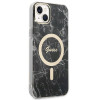 Guess GUBPP14MHMEACSK Etui + ładowarka bezprzewodowa Apple iPhone 14 Plus / iPhone 15 Plus czarny hardcase, Marble, MagSafe