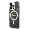 Guess GUBPP14XHMEACSK Etui + ładowarka bezprzewodowa Apple iPhone 14 Pro Max czarny hardcase, Marble, MagSafe