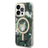 Guess GUBPP14LHJEACSA Etui + ładowarka bezprzewodowa Apple iPhone 14 Pro zielone hardcase, Jungle, MagSafe