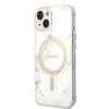 Guess GUBPP14MHMEACSH Etui + ładowarka bezprzewodowa Apple iPhone 14 Plus / iPhone 15 Plus biały hardcase, Marble, MagSafe