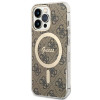 Guess GUBPP13LH4EACSW Etui + ładowarka bezprzewodowa Apple iPhone 13 Pro brązowy Hardcase, 4G Print, MagSafe