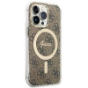 Guess GUBPP13LH4EACSW Etui + ładowarka bezprzewodowa Apple iPhone 13 Pro brązowy Hardcase, 4G Print, MagSafe