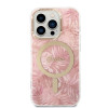 Guess GUBPP14LHJEACSP Etui + ładowarka bezprzewodowa do Apple iPhone 14 Pro, Jungle, różowe etui twarde, MagSafe