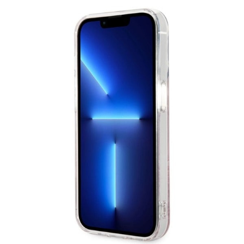 Guess GUBPP14LHJEACSP Etui + ładowarka bezprzewodowa do Apple iPhone 14 Pro, Jungle, różowe etui twarde, MagSafe