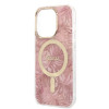 Guess GUBPP14LHJEACSP Etui + ładowarka bezprzewodowa do Apple iPhone 14 Pro, Jungle, różowe etui twarde, MagSafe