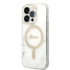 Guess GUBPP14LHMEACSH etui + ładowarka bezprzewodowa Apple iPhone 14 Pro, biały hardcase, Marble, MagSafe