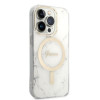 Guess GUBPP14LHMEACSH etui + ładowarka bezprzewodowa Apple iPhone 14 Pro, biały hardcase, Marble, MagSafe