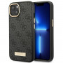 Guess GUHMP14MU4GPRK Apple iPhone 14 Plus / 15 Plus czarne etui twarde, 4G Logo Plate, MagSafe