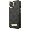 Guess GUHMP14MU4GPRK Apple iPhone 14 Plus / 15 Plus czarne etui twarde, 4G Logo Plate, MagSafe