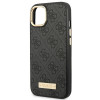 Guess GUHMP14MU4GPRK Apple iPhone 14 Plus / 15 Plus czarne etui twarde, 4G Logo Plate, MagSafe