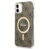Guess GUBPN61H4EACSW Etui + ładowarka bezprzewodowa do Apple iPhone 11, 4G Print, brązowe etui twarde, MagSafe