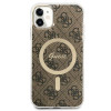 Guess GUBPN61H4EACSW Etui + ładowarka bezprzewodowa do Apple iPhone 11, 4G Print, brązowe etui twarde, MagSafe