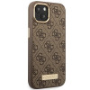 Guess GUHMP14MU4GPRW Apple iPhone 14 Plus / 15 Plus brązowe etui twarde, 4G Logo Plate, MagSafe