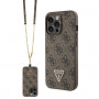 Guess GUHCP13LP4TDSCPW Apple iPhone 13/13 Pro brązowe etui twarde, Crossbody 4G Metal Logo