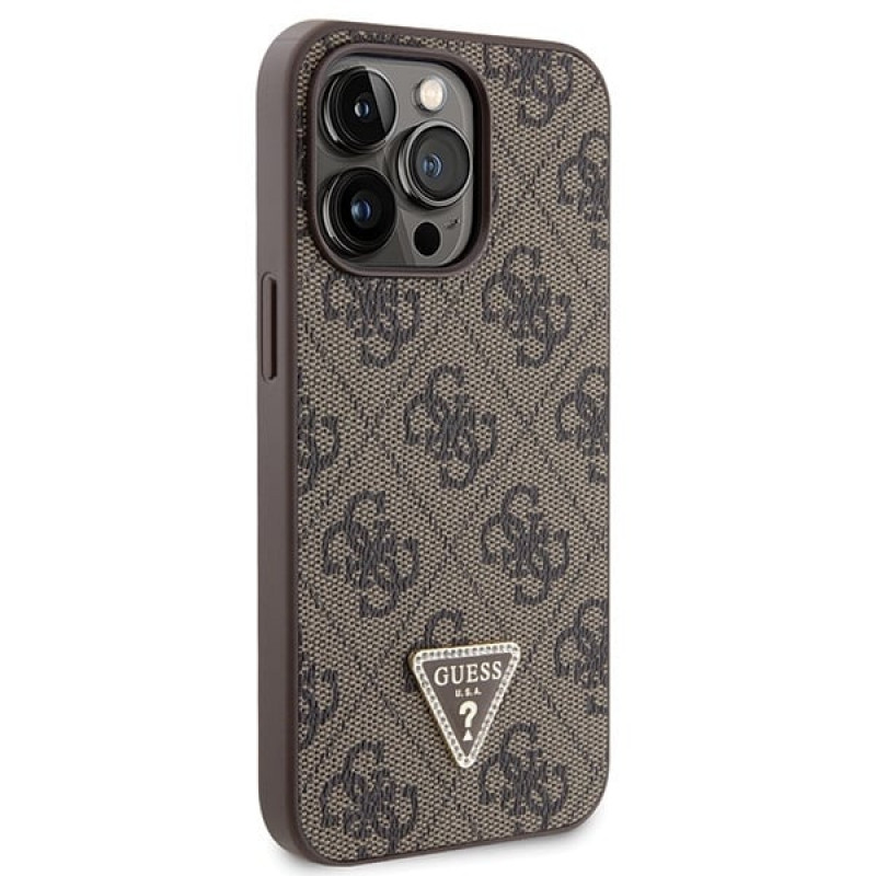 Guess GUHCP13LP4TDSCPW Apple iPhone 13/13 Pro brązowe etui twarde, Crossbody 4G Metal Logo