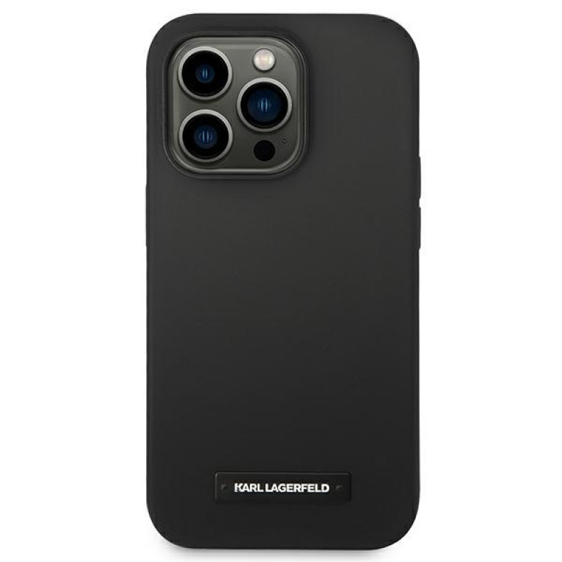 Karl Lagerfeld KLHMP14LSLMP1K Apple iPhone 14 Pro czarny hardcase, Silicone Plaque, MagSafe