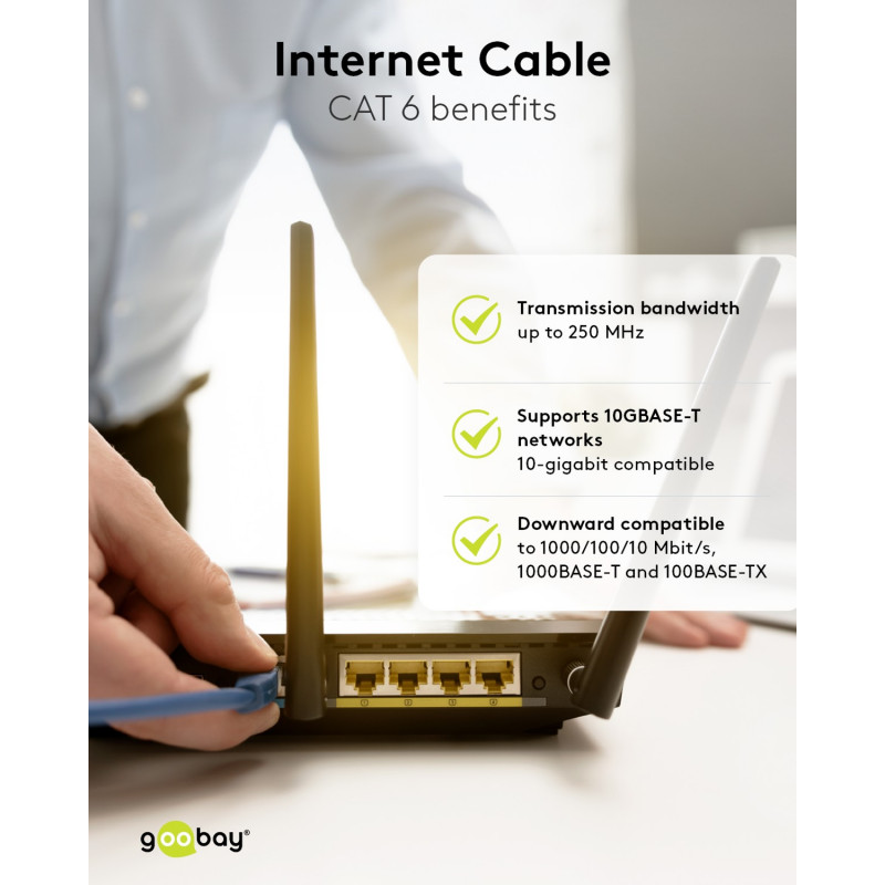 Kabel krosowy (patchcord) Goobay CAT 6 S/FTP (PiMF), 5 m, szary, zestaw 10 szt., żyła miedziana (CU), powłoka bezhalogenowa (LSZH)