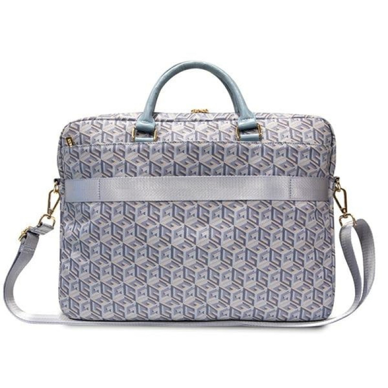 Torba na laptopa Guess GCube Stripes GUCB15HGCFSEB, do 16 cali, niebieska