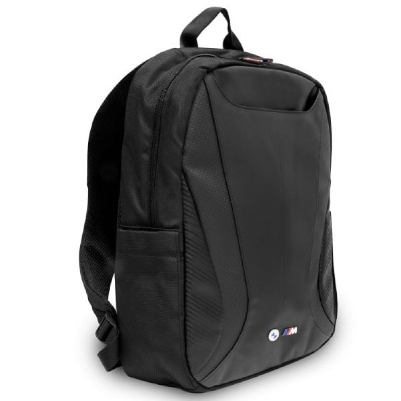 Plecak 16-calowy BMW BMBP15SPCTFK, Carbon&Leather Tricolor, czarny