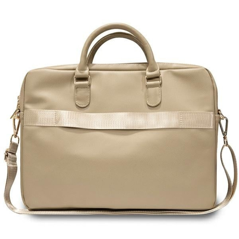 Torba na laptopa Guess GUCB15ZPGSTEGD 16-inch, Triangle 4G, light gold