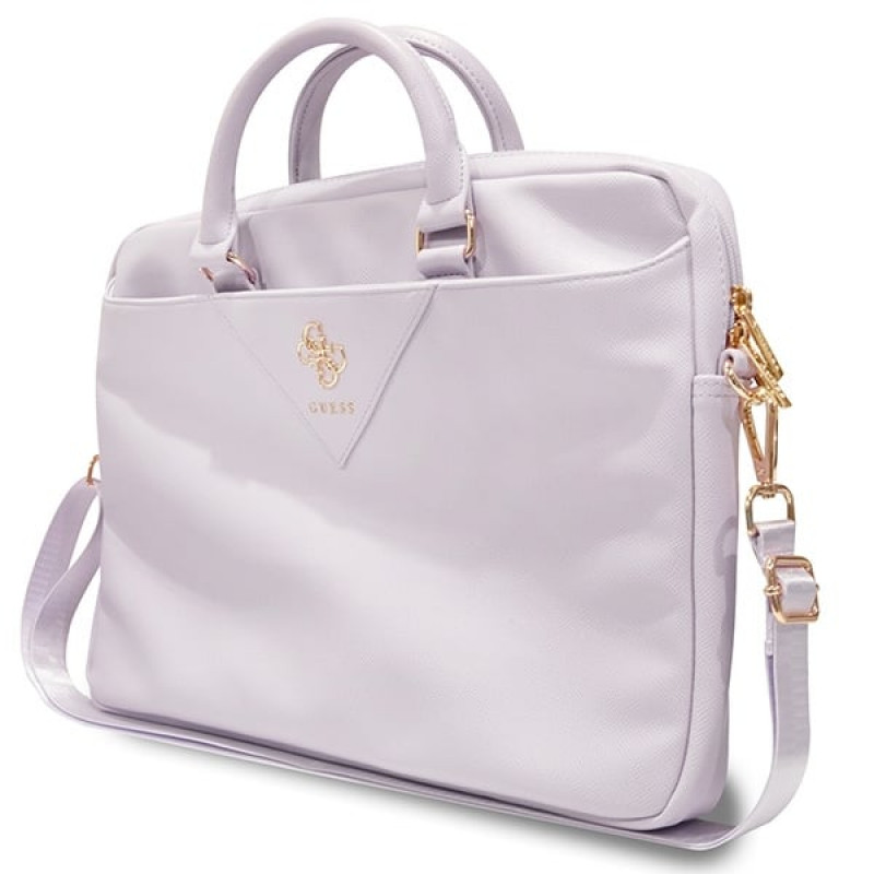 Torba na laptopa Guess GUCB15ZPGSTEGU 16-inch, Triangle 4G, fioletowa