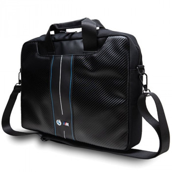 Torba na laptopa BMW BMCB15COMSCAKL 15", Carbon Blue Stripes, czarna