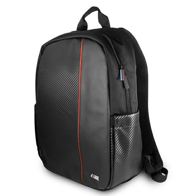 Plecak BMW BMBPCO15CAPRBK, 16 cali, czarny Carbon Red Stripe