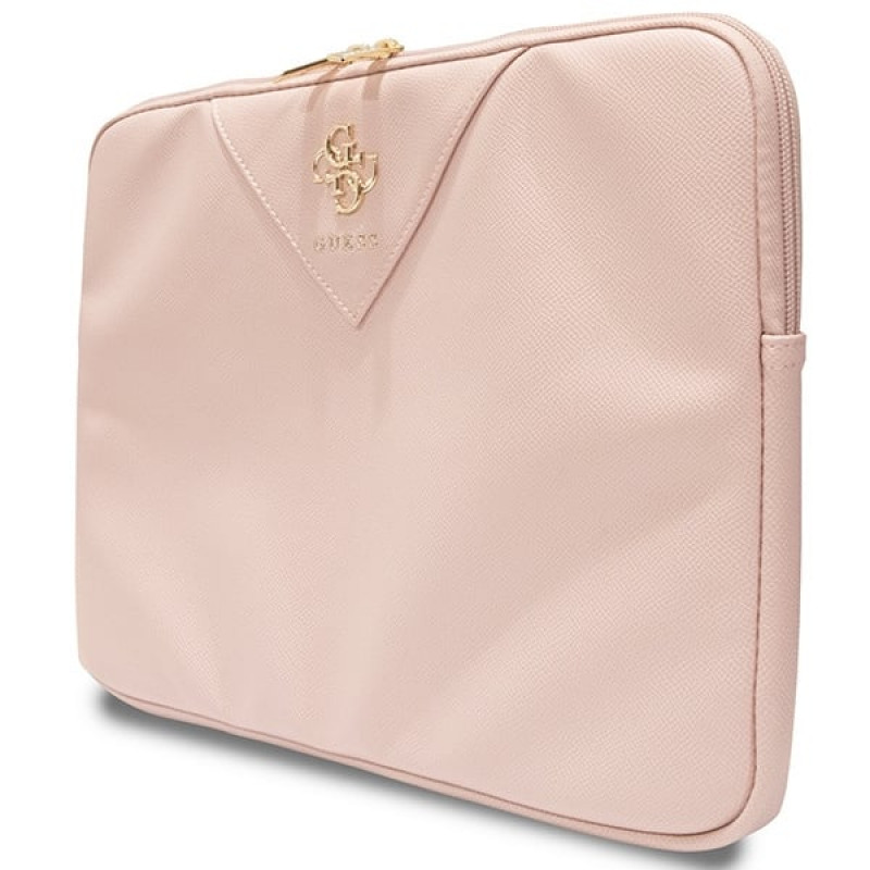 Etui na laptopa Guess GUCS14ZPGSTEGP, 14 cali, Triangle 4G, różowy