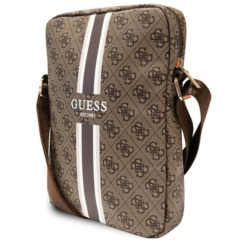 Torba na tablet Guess GUTB10P4RPSW 4G Stripes 10", brązowa