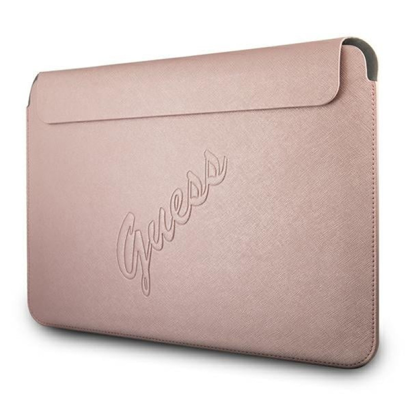 Etui na 13" laptop Guess GUCS13PUSASPI Saffiano Script, różowe