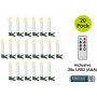 Goobay 75258 Bezprzewodowe LED świeczki choinkowe (20 szt.), w tym 20x AAA (LR03), klipsy, pilot, timer, ściemniane, ciepła biel (2600 K)