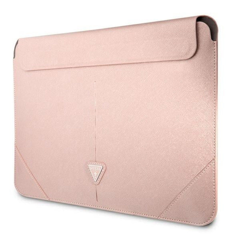 Etui na laptopa Guess GUCS16PSATLP 16", Saffiano Triangle, różowy