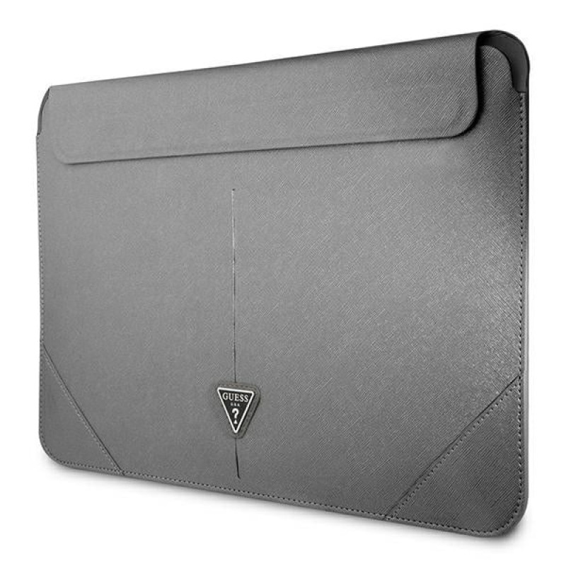 Etui na laptopa Guess GUCS16PSATLG 16", Saffiano Triangle, srebrne