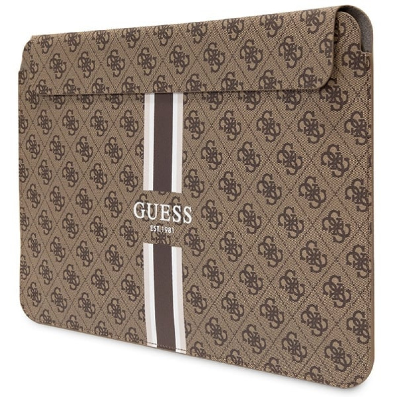 Etui na laptopa Guess GUCS14P4RPSW 14 cali, 4G Printed Stripes, brązowe