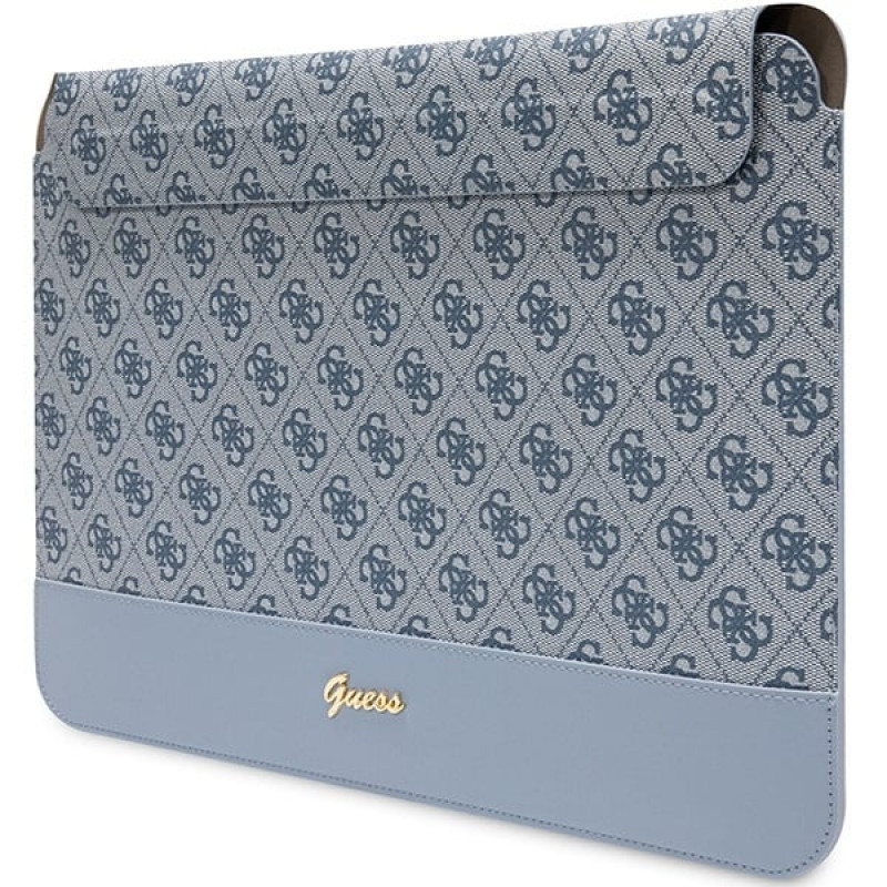 Guess GUCS14PS4SGB etui na laptopa 14 cali, 4G Stripe Metal Logo, niebieskie