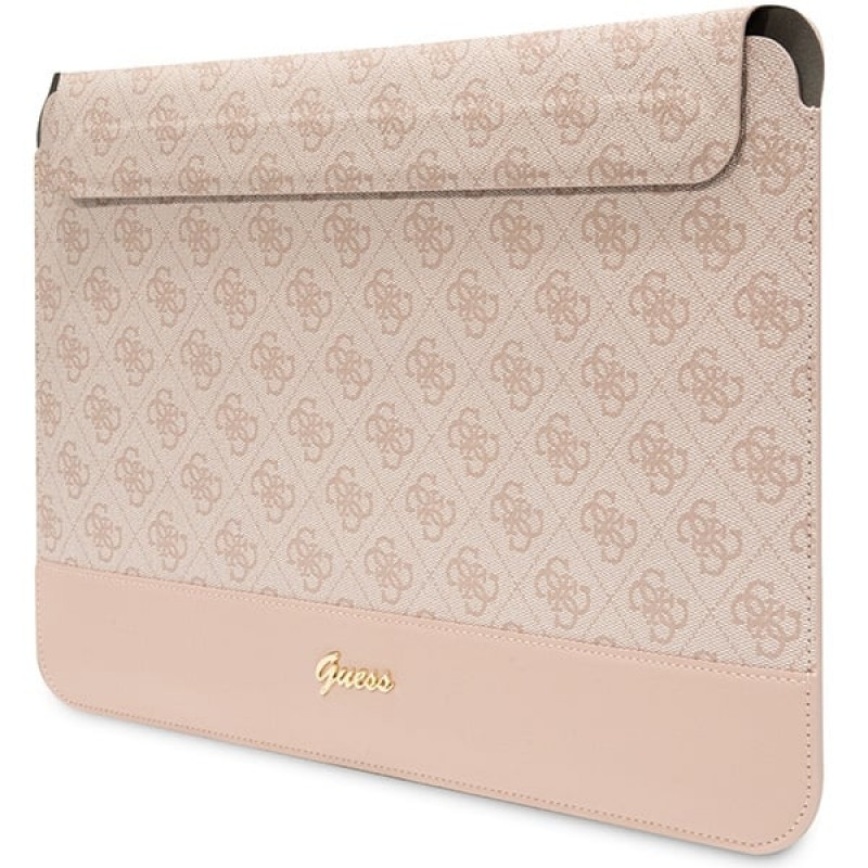 Etui na laptopa Guess GUCS14PS4SGP 14 cali, 4G Stripe Metal Logo, różowy