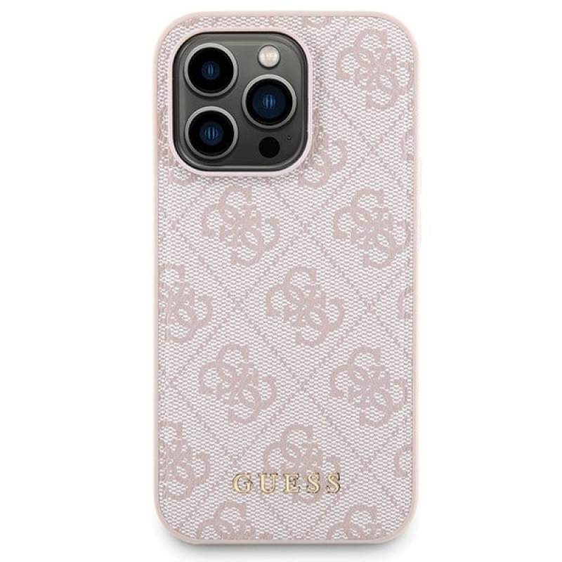 Guess GUBPM5P15L4GEMGP Apple iPhone 15 Pro etui twarde + powerbank MagSafe 5000 mAh, 4G Metal Logo, różowy