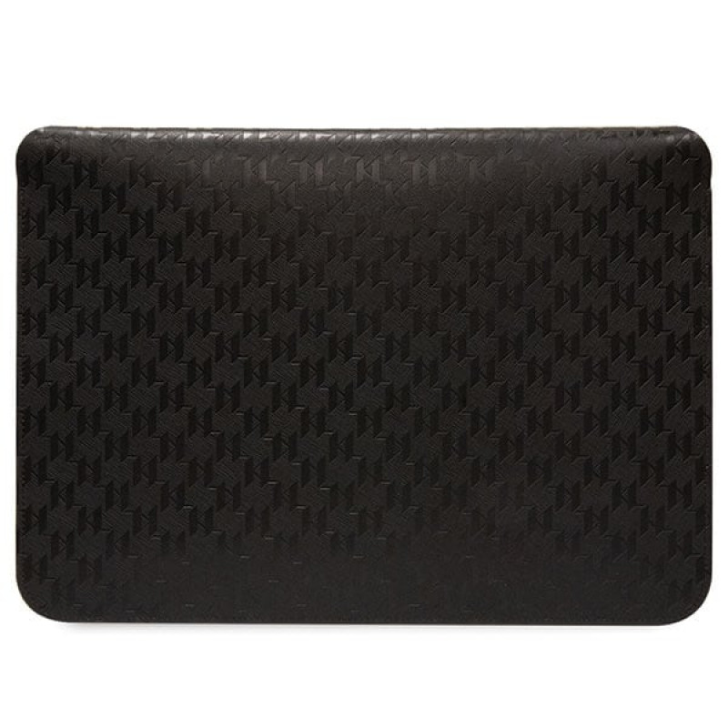 Karl Lagerfeld KLCS14SAKLHPK Etui na laptopa 14 cali, czarne, Saffiano Monogram Plaque