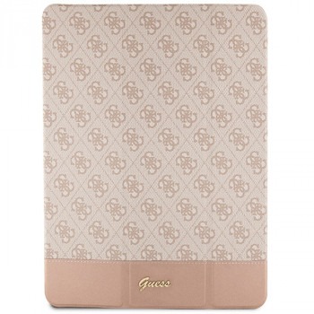 Guess GUFCP12PS4SGP Apple iPad Pro 12.9" (2020/2021/2022, 4./5./6. generacja) etui bookcase, 4G Stripe Allover, różowy
