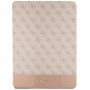 Guess GUFCP12PS4SGP Apple iPad Pro 12.9" (2020/2021/2022, 4./5./6. generacja) etui bookcase, 4G Stripe Allover, różowy