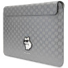 Etui na laptopa Karl Lagerfeld KLCS14SAKHPCG na 14 cali, srebrne, Saffiano Monogram Choupette