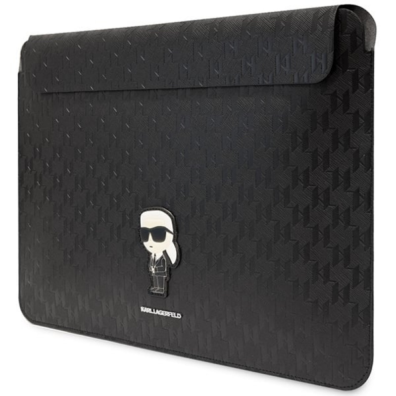 Karl Lagerfeld KLCS14SAKHPKK Etui na laptopa 14", czarny, Saffiano Monogram Ikonik