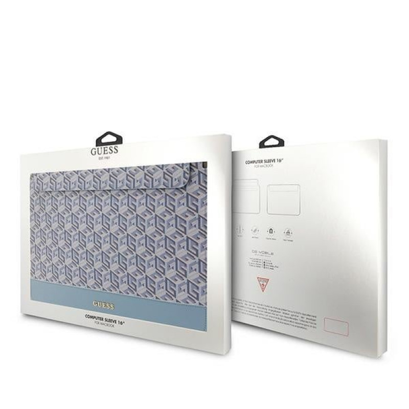 Etui na laptopa Guess GUCS16HGCFSEB do 16 cali, GCube Stripe, niebieskie