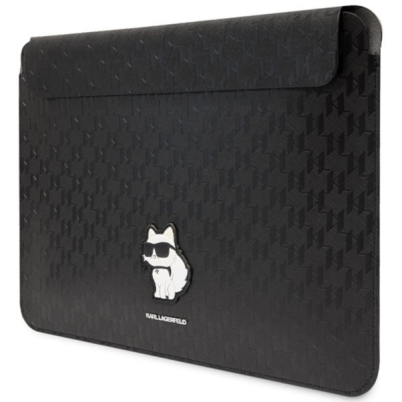 Etui na laptopa Karl Lagerfeld KLCS14SAKHPCK na 14 cali, czarne, Saffiano Monogram Choupette