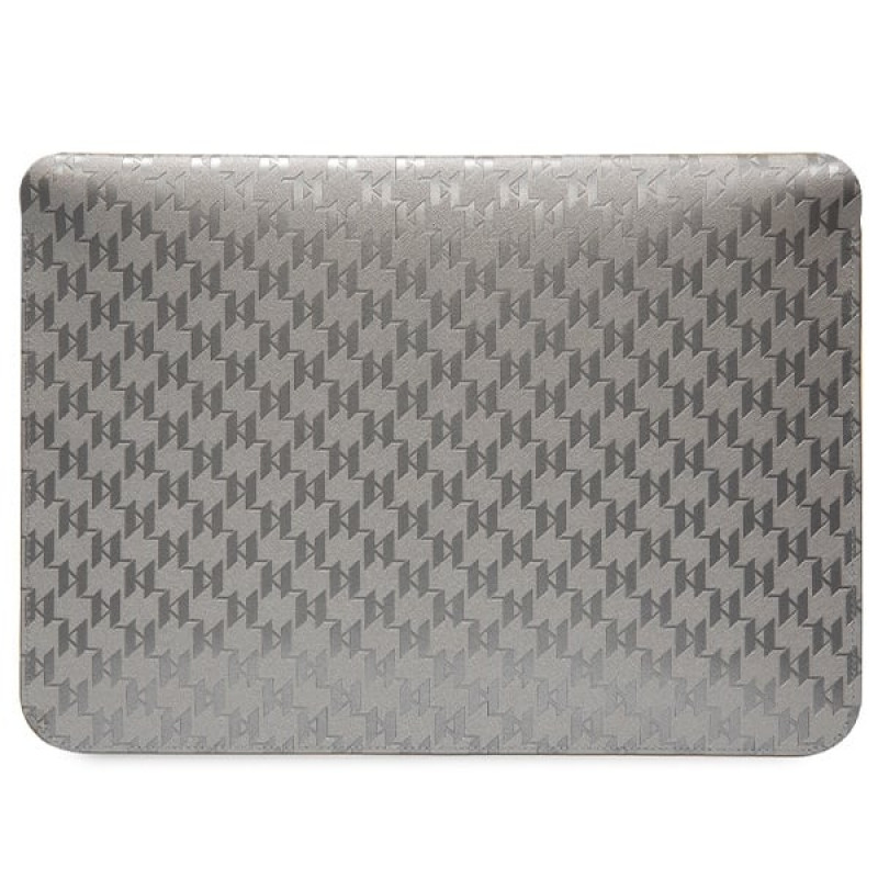 Karl Lagerfeld KLCS14SAKHPKG Etui na laptopa 14", srebrne, Saffiano Monogram Ikonik