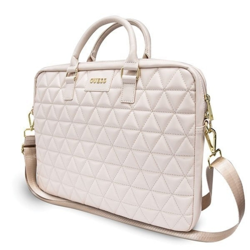 Guess GUCB15QLPK Torba na laptopa 15", różowa, pikowana