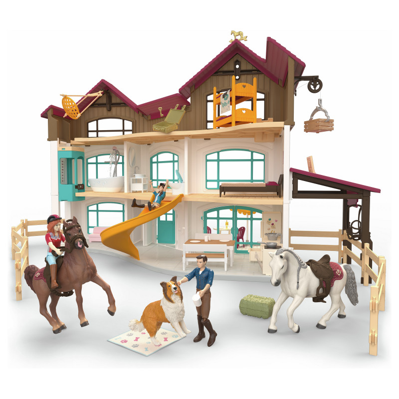 Schleich Horse Club Willa nad jeziorem i padok zestaw zabawkowy 42785