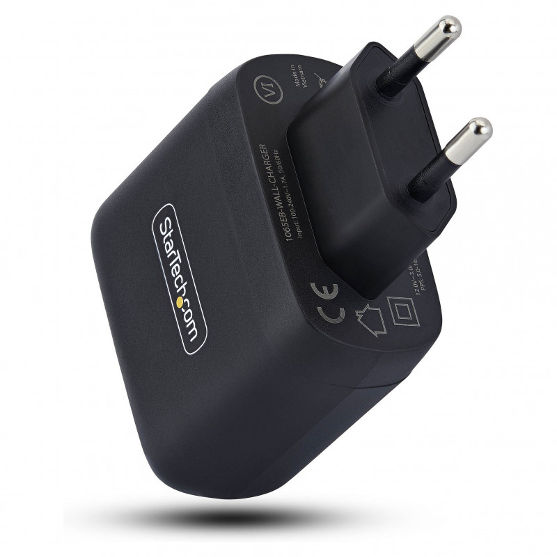 StarTech.com 1065EB-WALL-CHARGER 65 W USB-C GaN ładowarka do laptopa, czarna