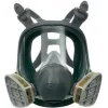 3M 6800 Półmaska pełnotwarzowa wielokrotnego użytku, rozmiar M, silikon, soczewka poliwęglanowa, złącze filtru bagnetowe, szaro/czarny